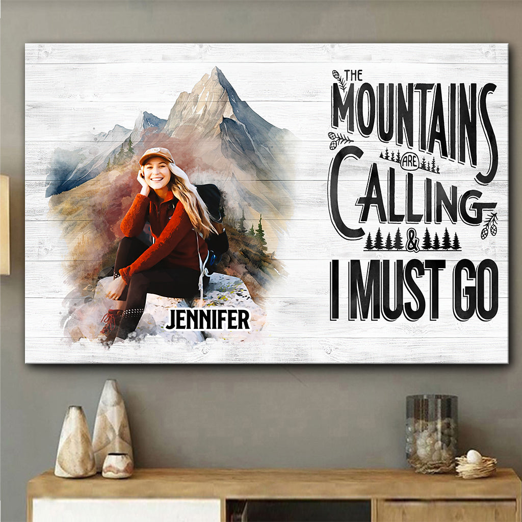 La montagne m'appelle - Toile et affiche de randonnée personnalisées