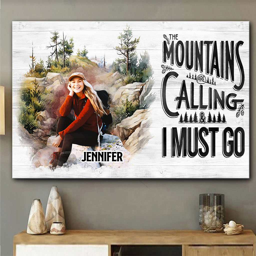 La montagne m'appelle - Toile et affiche de randonnée personnalisées