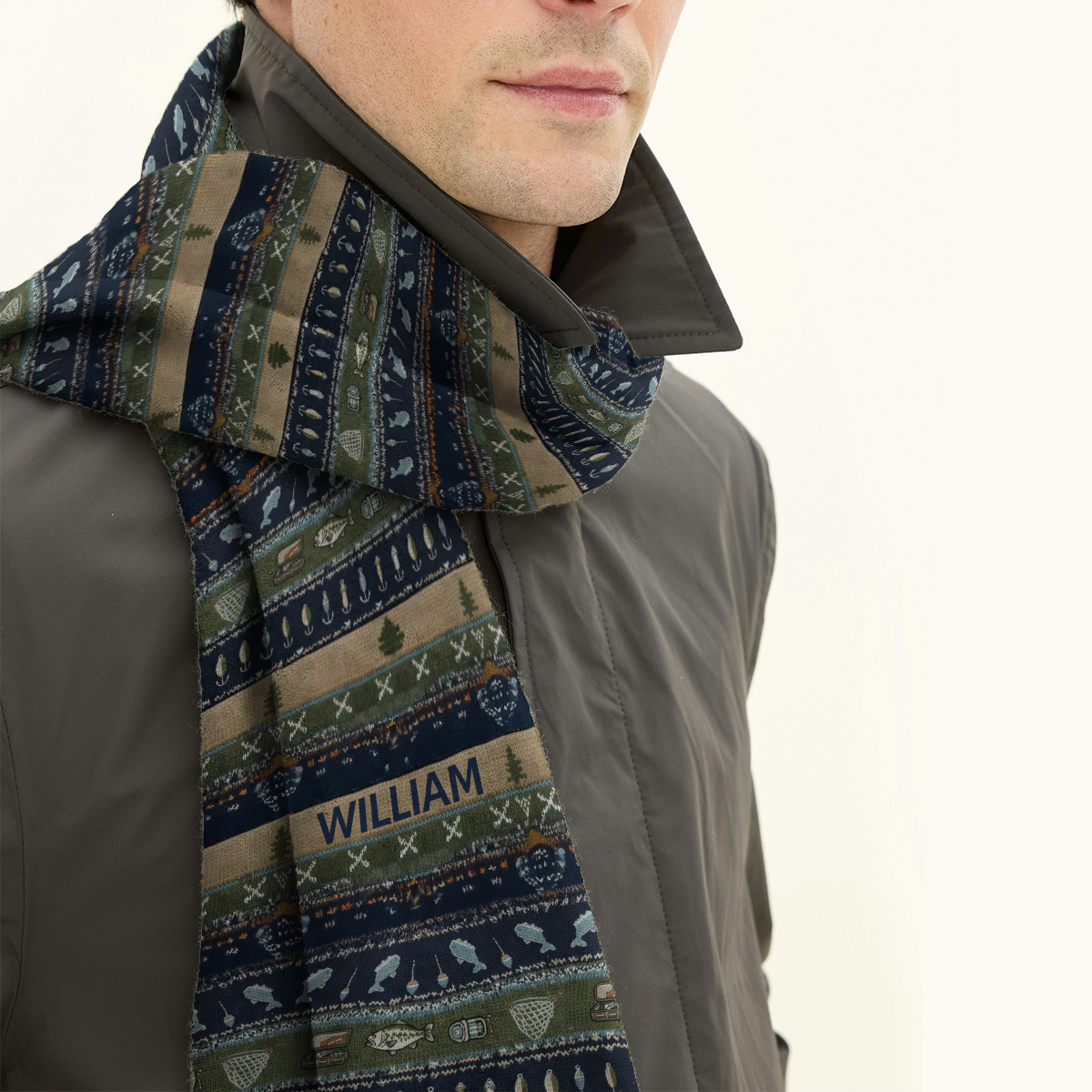 Hooked on Fishing - Personalized Fishing Knitted Scarf