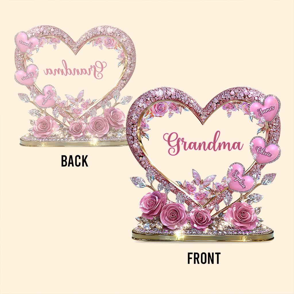 Sweethearts Christmas Gift for Grandma, Mom - Personalized Custom Shaped Acrylic Plaque