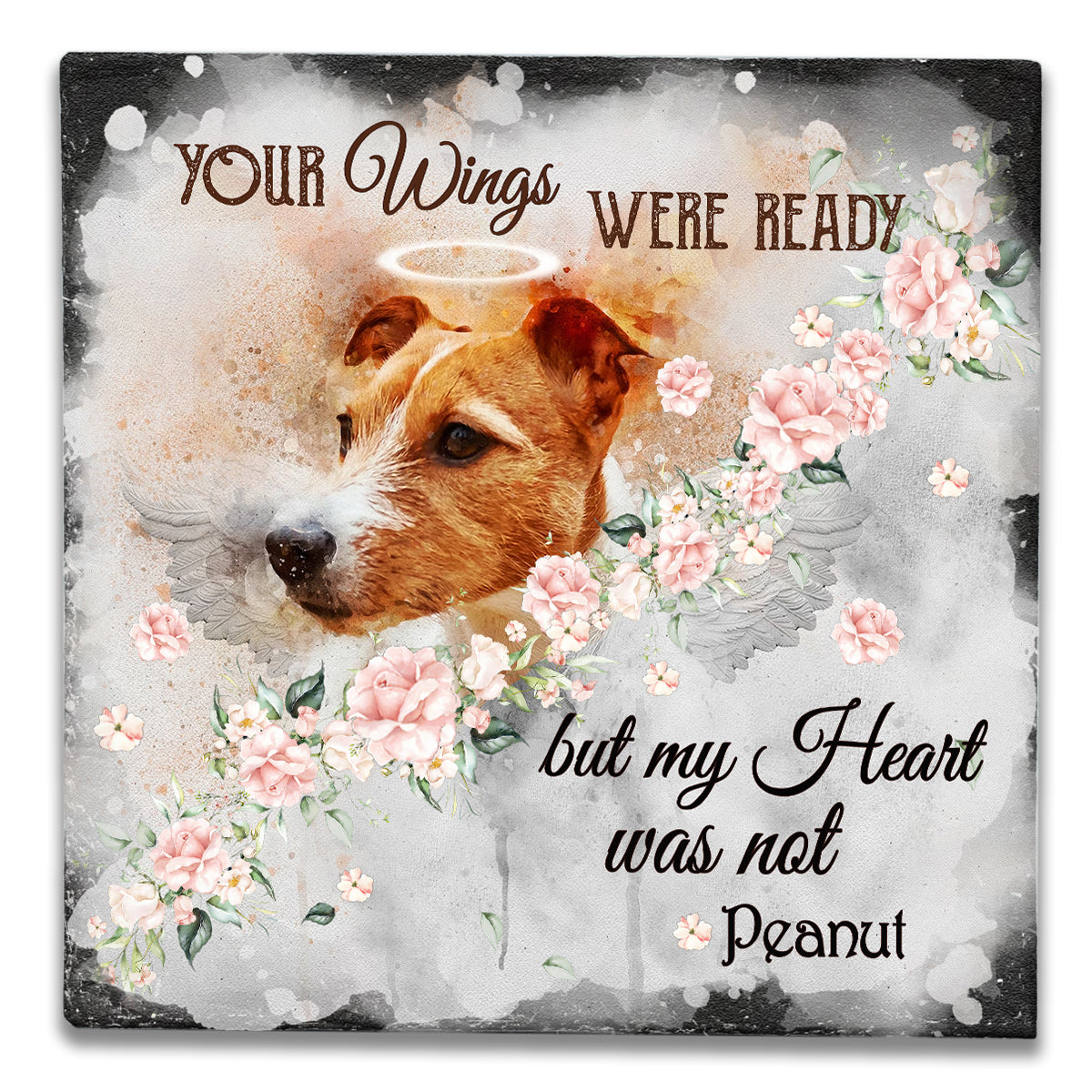 Those We Love Don't Go Away - Personalized Dog Square Shaped Stone