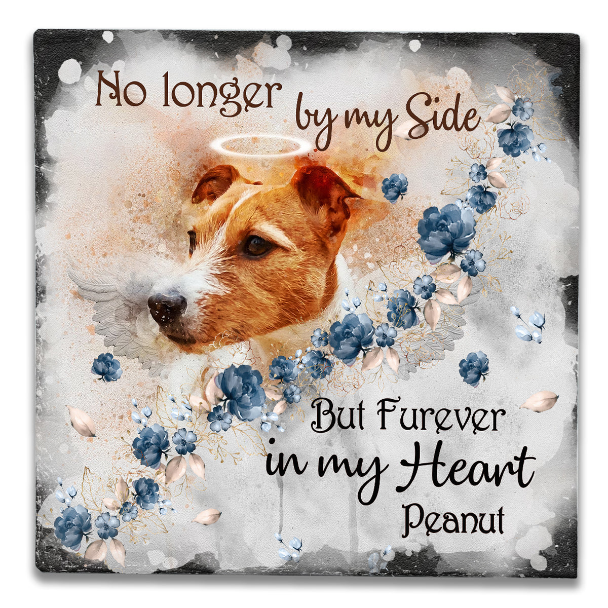 Those We Love Don't Go Away - Personalized Dog Square Shaped Stone