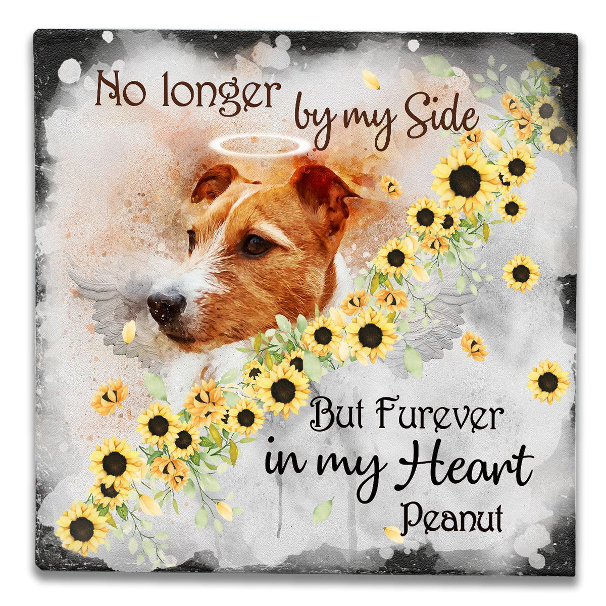 Those We Love Don't Go Away - Personalized Dog Square Shaped Stone