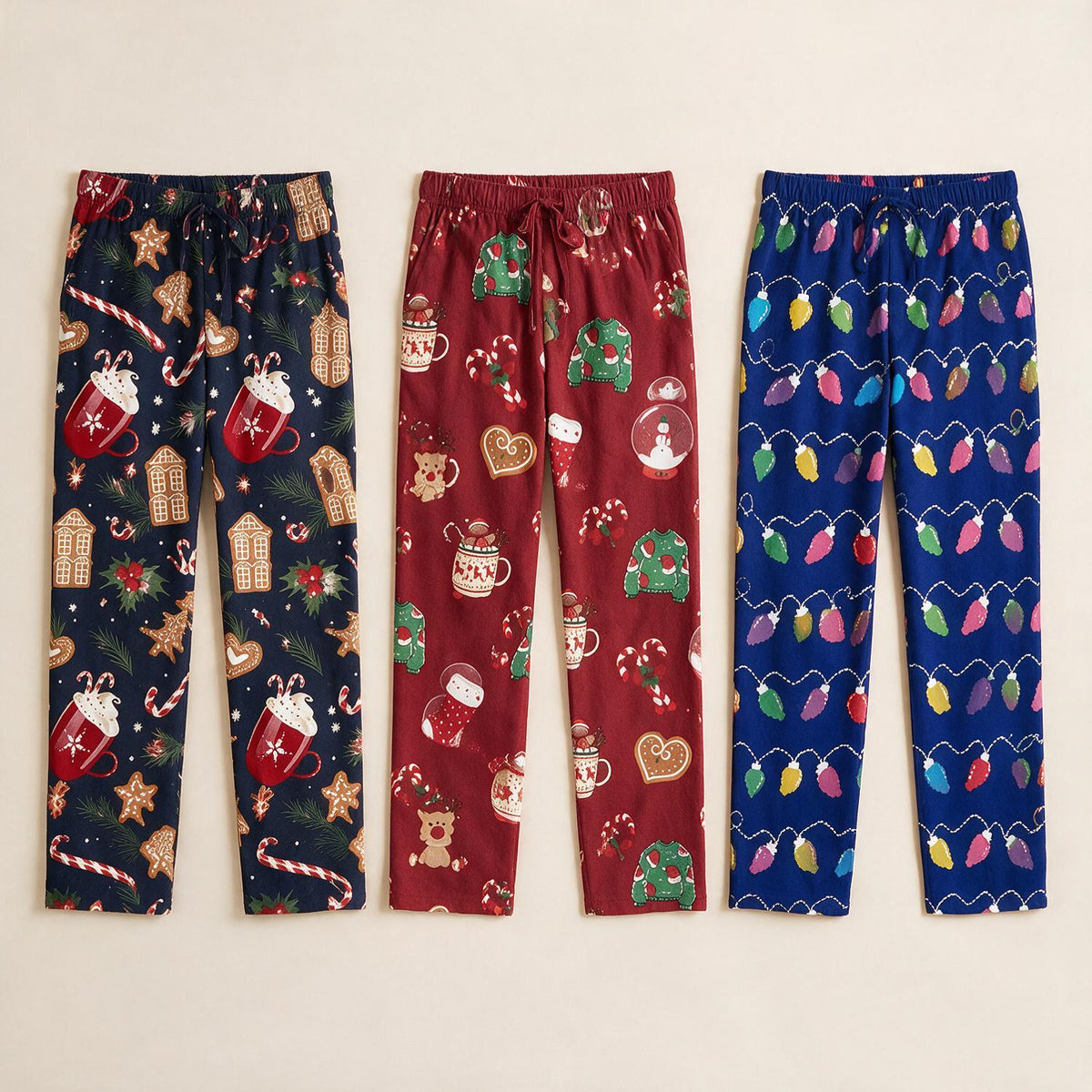 Custom Photo Christmas Funny Men's Lounge Pants, Gag Gift Pajama Bottoms