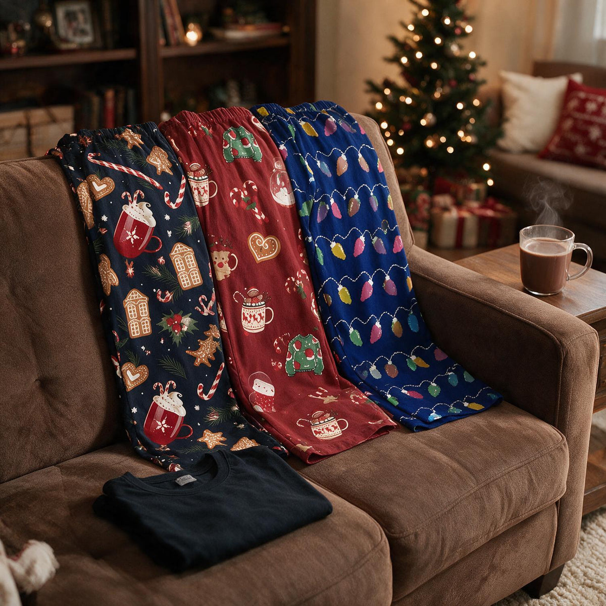 Custom Photo Christmas Funny Men's Lounge Pants, Gag Gift Pajama Bottoms