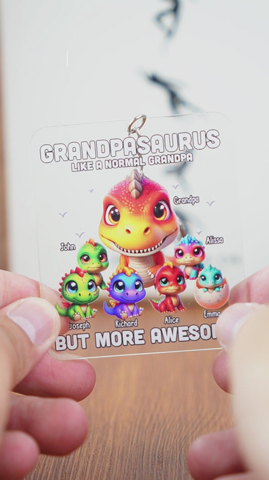 Daddysaurus Grandpasaurus 3D Dinosaurs - Personalized Father Keychain
