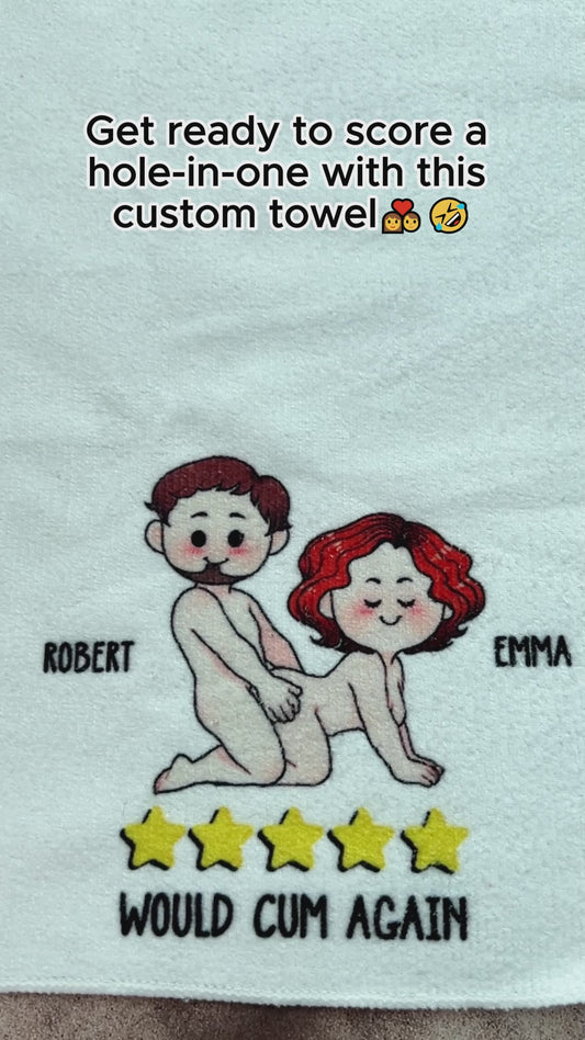 Five Star Would Cum Again - Personalized Couple Towel