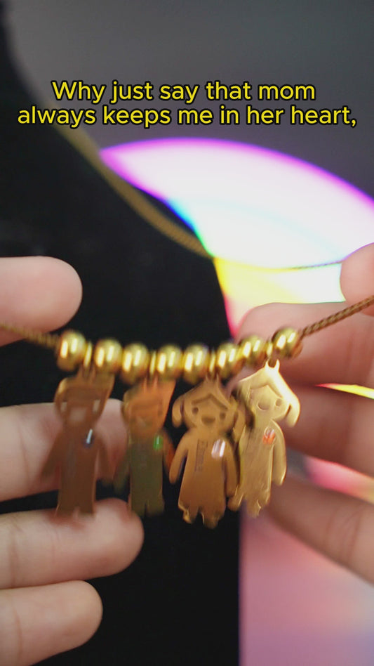 Necklace With Kids Charms Custom Birthstone - Personalized Mother Necklace With Kids Charms