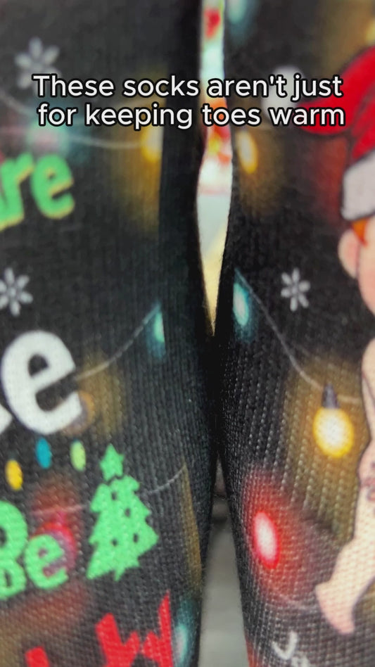 If You Are Nice I Will Be Naughty - gift for husband, wife, boyfriend, girlfriend - Personalized Socks