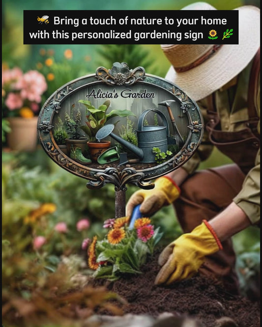 Green Garden - Personalized Gardening Cut Metal Sign