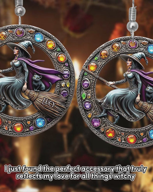 Beautiful Witch - Personalized Witch Transparent Earrings