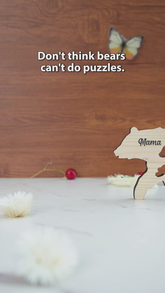 Mama Bear - Personalized Mother Shaped Wooden Puzzle