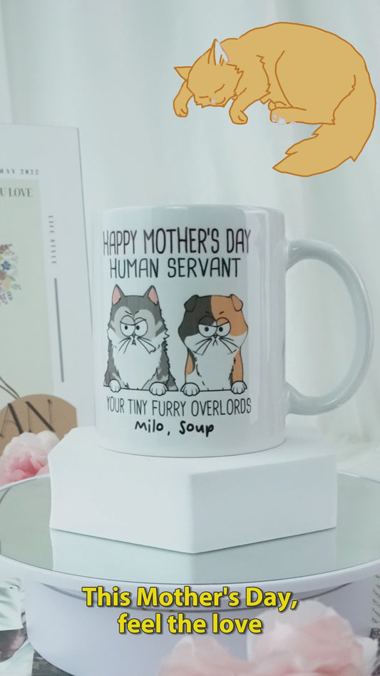 Serviteur humain Chat mignon Petit seigneur poilu - Mug chat personnalisé