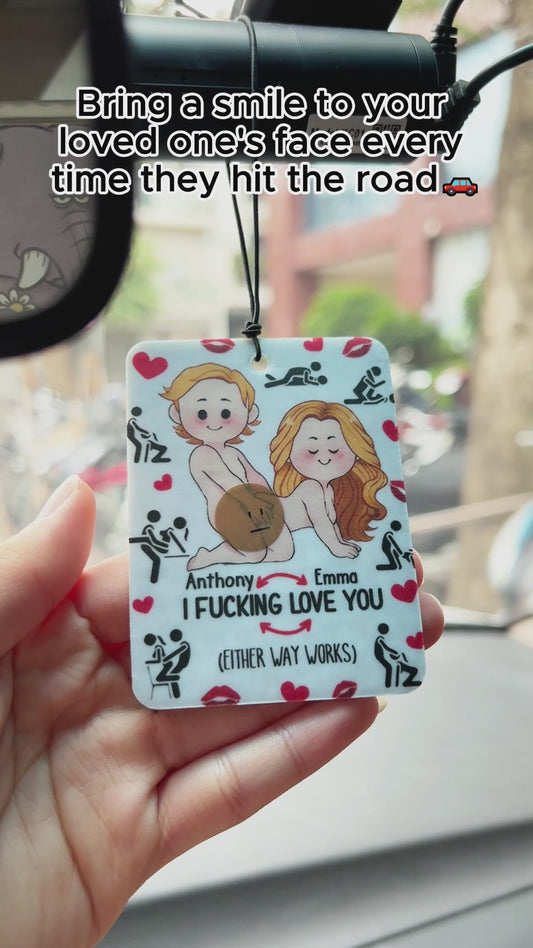 I Love You - gift for husband, wife, boyfriend, girlfriend - Personalized Rectangle Air Freshener