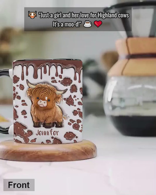 Just A Girl Who Loves Highland Cow - Personalized Accent Mug