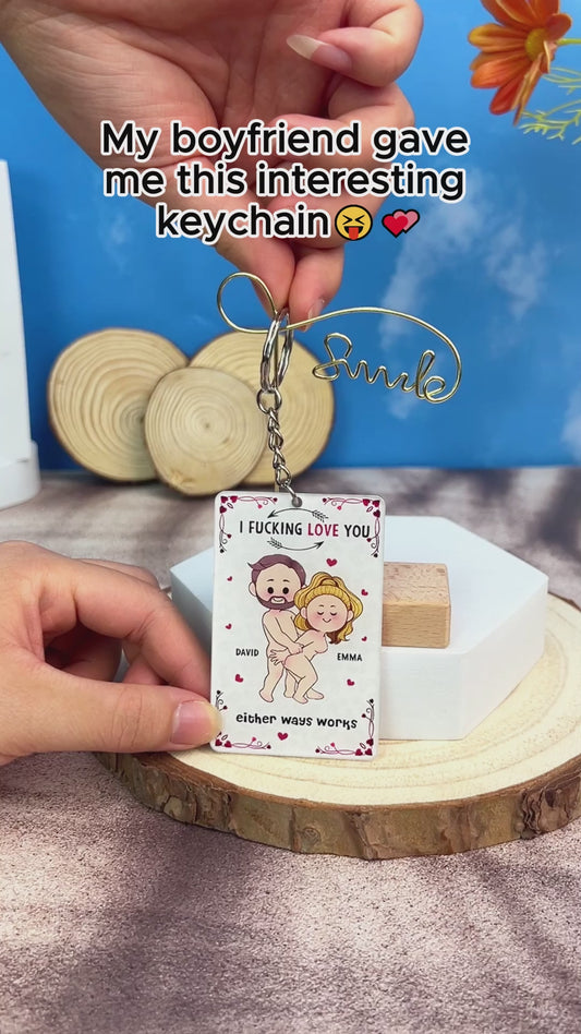 Favorite Song Scannable QR Code - Personalized Couple Keychain