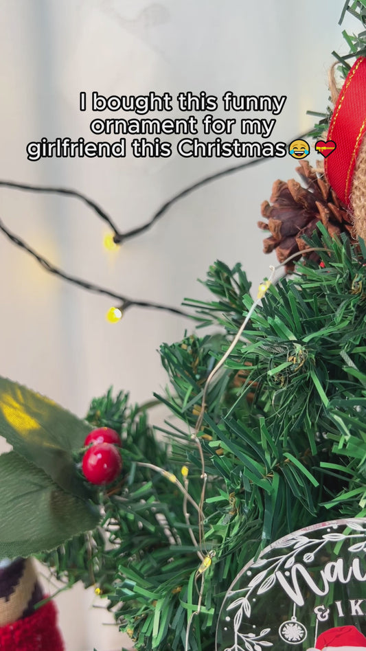 Naughty And I Know It - Personalized Couple Transparent Ornament