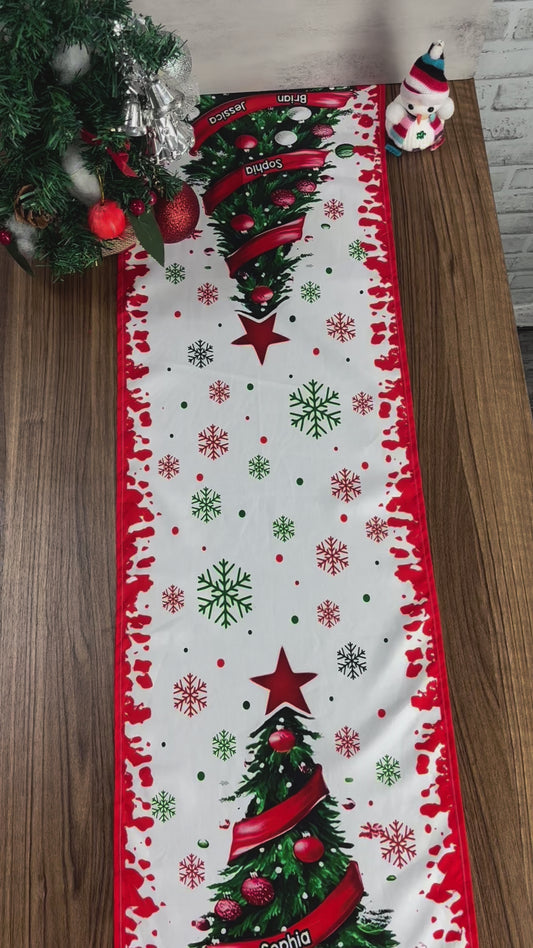 Merry Christmas - Personalized Family Table Runner