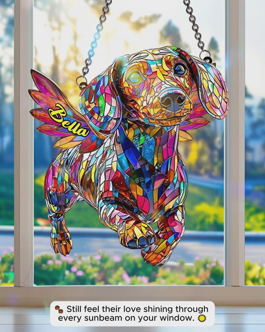 I Miss You - Personalized Dog Window Hanging Suncatcher Ornament