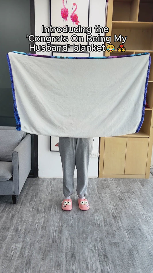 Congrats On Being My Husband - Personalized Husband And Wife Blanket