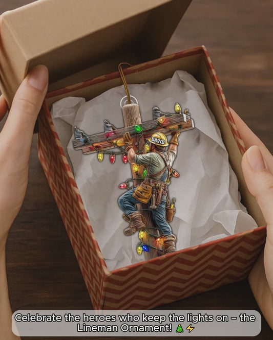 Keeping the Lights On - Personalized Lineman Ornament