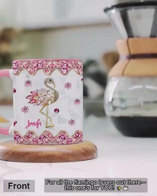Just A Girl Who Loves Flamingos - Personalized Flamingo Accent Mug