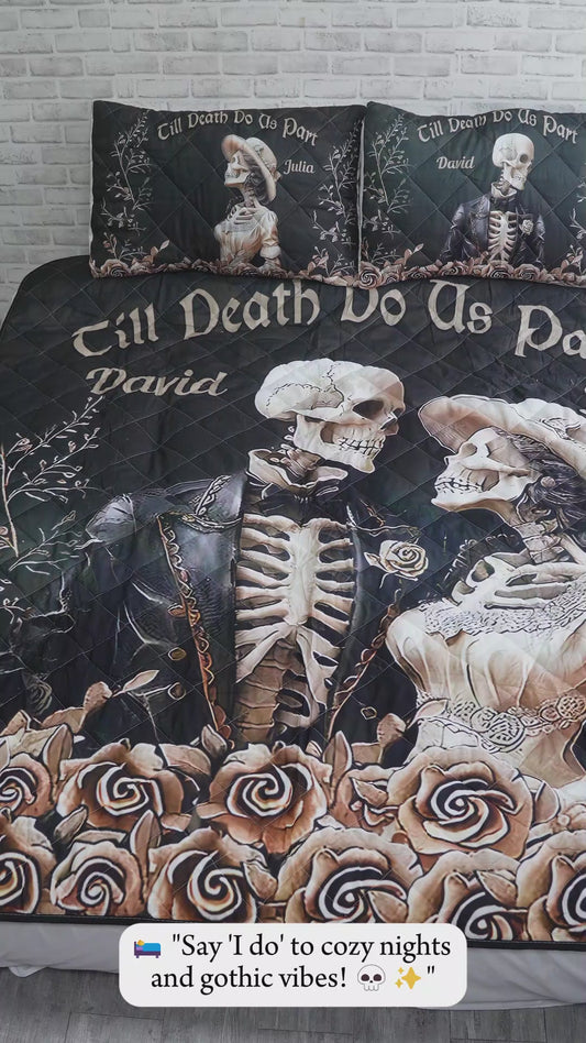 Till Death Do Us Part - Personalized Couple Quilt Set