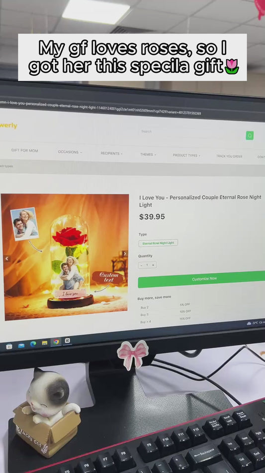 I Love You - Personalized Couple Eternal Rose Night Light