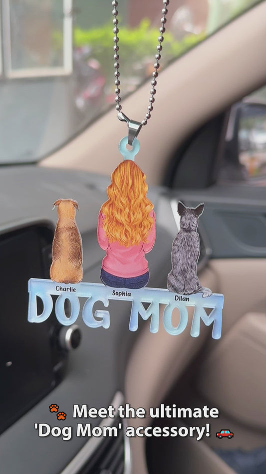 Dog Mom Cat Mom Dog Dad Cat Dad - Personalized Dog Car Ornament