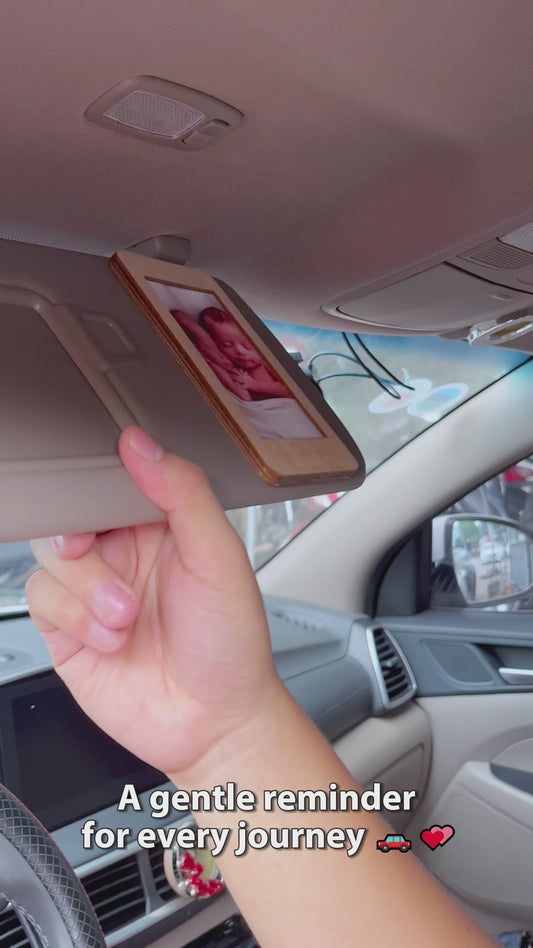 Drive Safe Daddy Custom Photo - Personalized Father Car Visor Clip