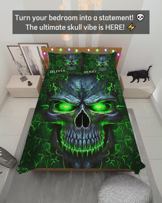 Awesome Skull - Personalized Skull Quilt Set