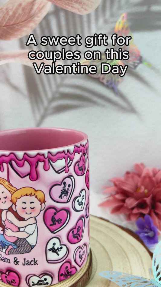 My Favorite Place Is Inside Your Hug Heart Candy - Personalized Couple Accent Mug