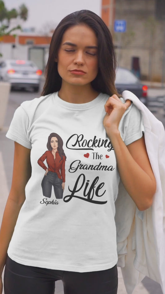 Rocking The Grandma Life - Personalized Mother's Day T-shirt and Hoodie