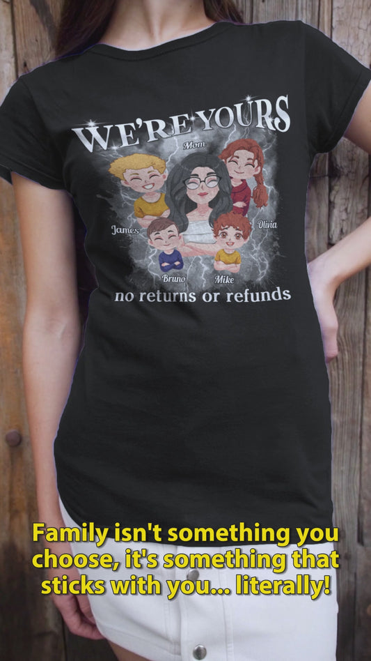We're Yours No Returns Or Refunds Chibi Kids Bootleg Rap - Personalized Mother T-shirt And Hoodie