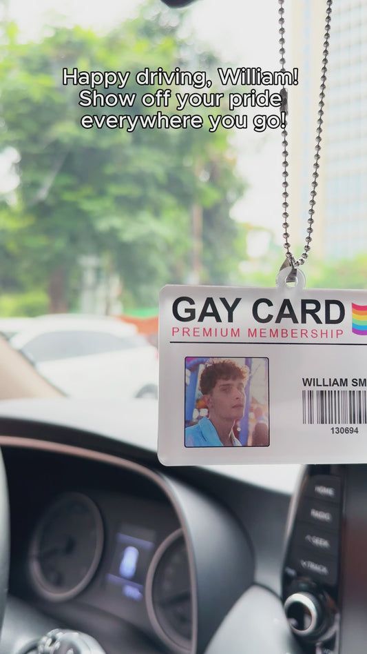 Premium-Mitgliedschaftskarte für Schwule auf Lebenszeit – Personalisierter Autoanhänger zur Unterstützung der LGBTQ+-Community