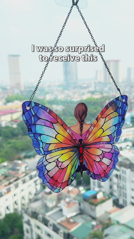 Butterly Girl - Personalized Butterfly Window Hanging Suncatcher Ornament