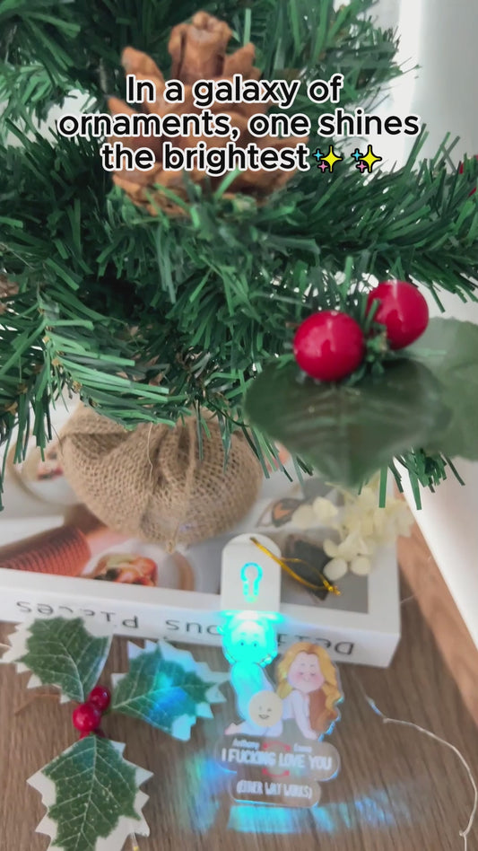 I Love You - Personalized Couple Shaped Led Acrylic Ornament