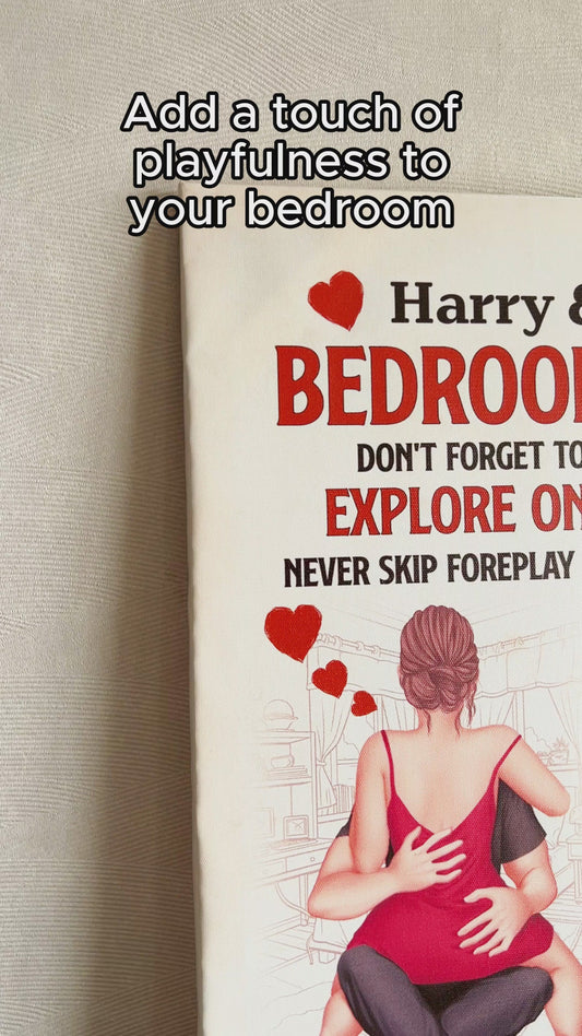 Bedroom's Rule Don't Forget To Lock The Door - Personalized Couple Canvas And Poster