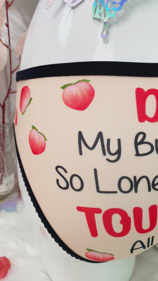 Touching It All The Time - Personalized Couple Lace Border Women Briefs