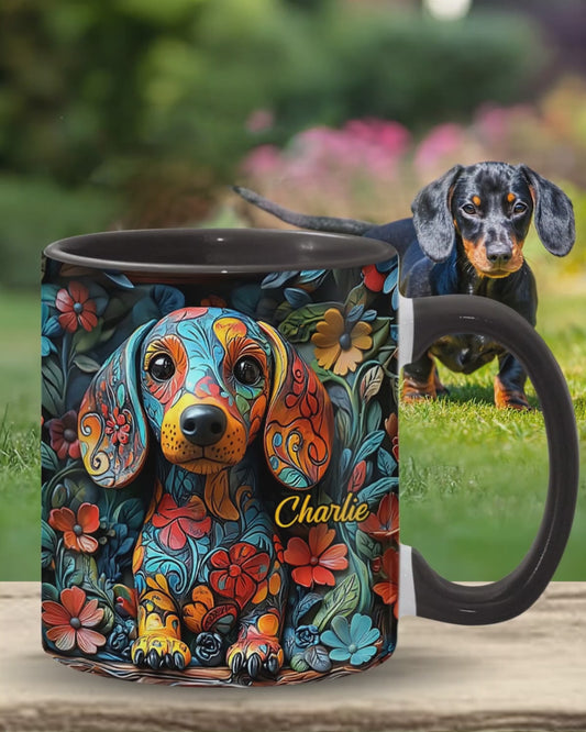 Love Dachshunds - Personalized Dachshund Accent Mug