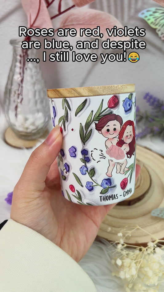 I Still Love You - Personalized Couple Candle With Wooden Lid