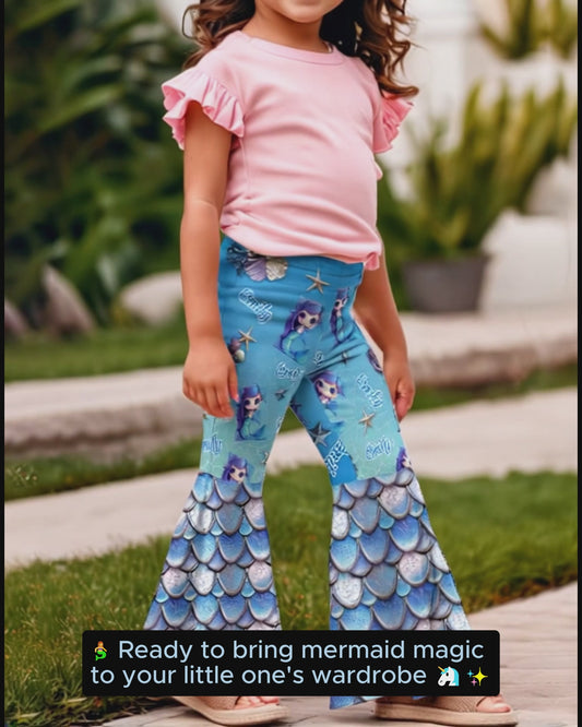 Beautiful Mermaid - Personalized Kid Kid Flare Leggings