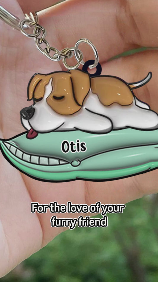 I Love My Dogs - Personalized Dog Keychain