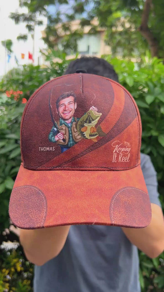 Photo Inserted Funny Fishing Keeping It Reel - Personalized Fishing Classic Cap