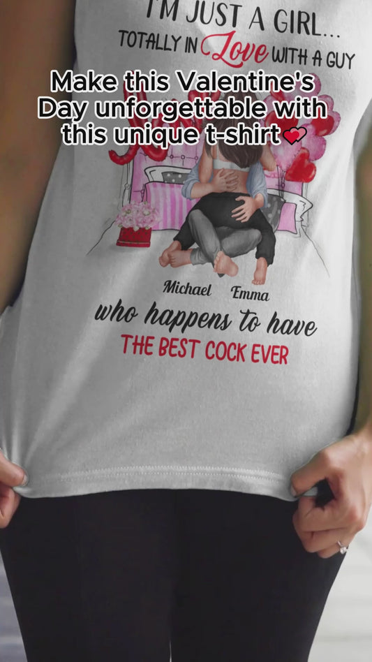 I'm Just A Girl In Love With A Guy - Personalized Couple T-shirt And Hoodie