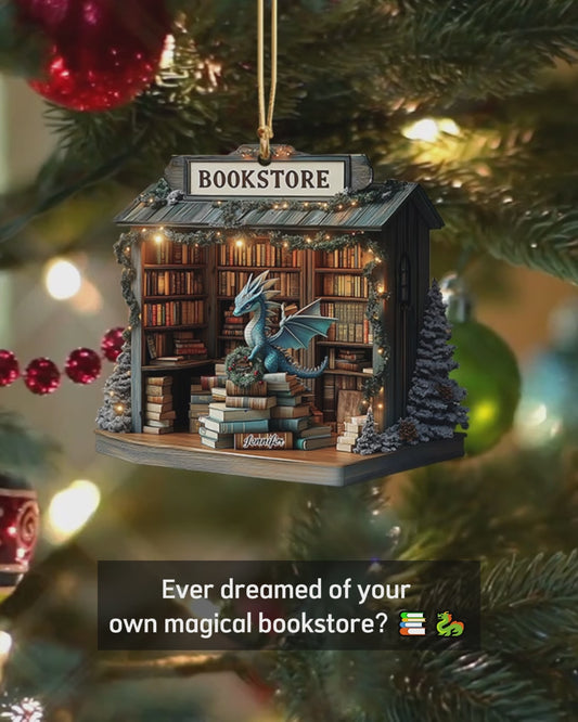 Fantasy Bookstore - Personalized Book Ornament