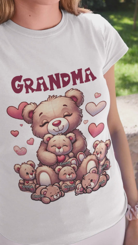 Grandma Bear - Personalized Grandma T-shirt And Hoodie