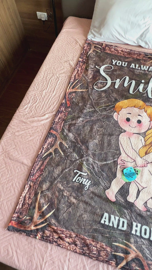 You Make Me Smile - Personalized Hunting Blanket