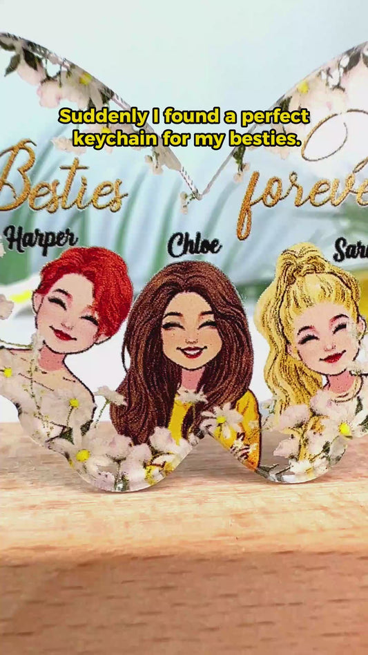 Besties Forever - Personalized Bestie Transparent Keychain