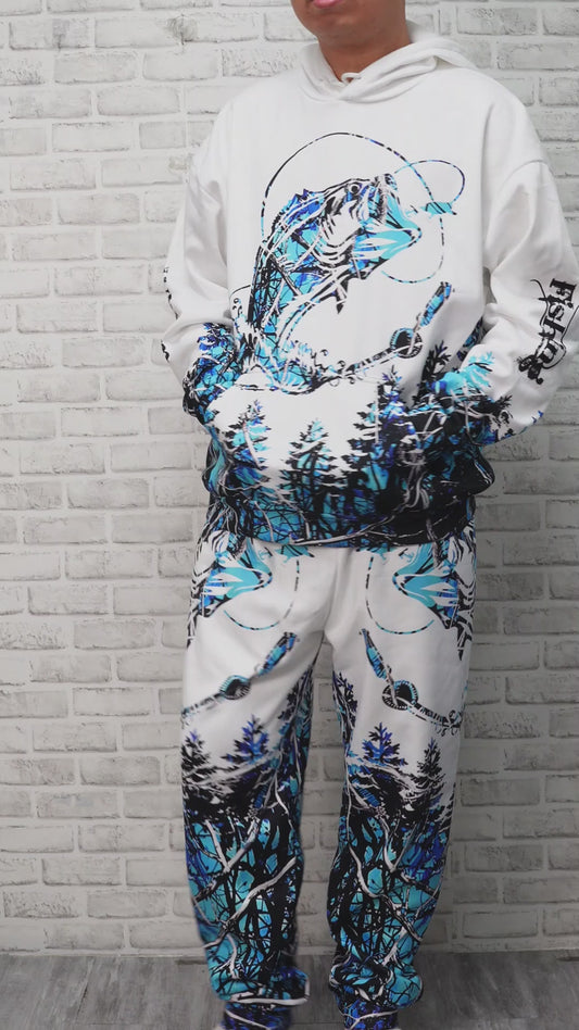 Liebe zum Angeln – Personalisierter Angel-Hoodie und Jogginghose